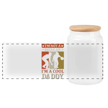 Cool Daddy Funny Dad Shirt - Panoramic Cookie Jar with Wooden Lid - white - Front