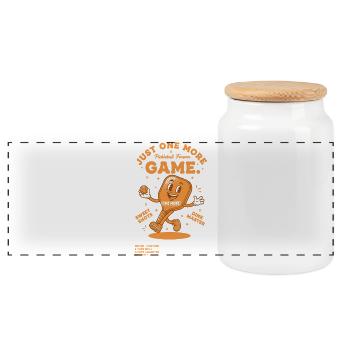 Pickleball Funny Player Pickle Ball Pickleball - Panoramic Cookie Jar with Wooden Lid - white - Front