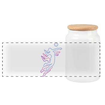 Volleyball Girls Volleyball Player Beach Volleyball - Panoramic Cookie Jar with Wooden Lid - white - Front