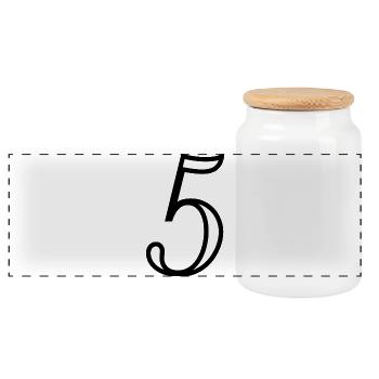 5. ANNIVERSAIRE. 5 ANS. 5e ANNIVERSAIRE - Boîte à biscuits avec couvercle en bois - blanc - Devant