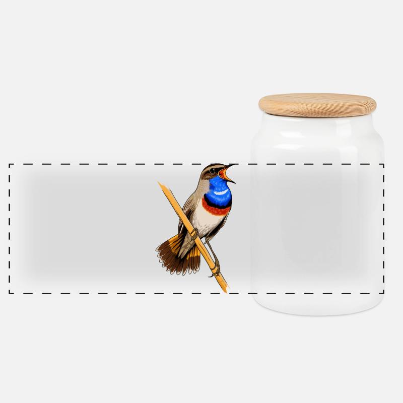 Gorge bleue - Boîte à biscuits avec couvercle en bois - blanc