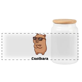 Coolbara - too cool, unfazed by stress - Panoramic Cookie Jar with Wooden Lid - white - Front