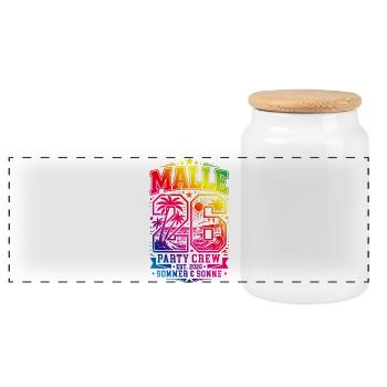 Malle 26 Jersey Multicoloured Mallorca - Panoramic Cookie Jar with Wooden Lid - white - Front