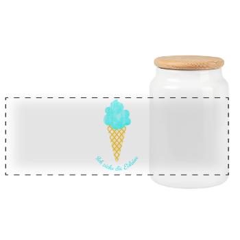 Reißleine ziehen Quote Eis Eiscreme Softeis Sommer - Panorama Keksdose mit Holzdeckel - Weiß - Vorne