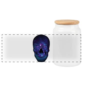 Galactic Skull Nebula - Panoramic Cookie Jar with Wooden Lid - white - Front
