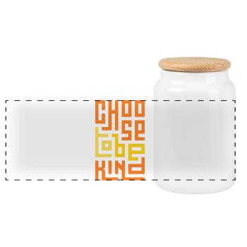 Choose To Be Kind - Panoramic Cookie Jar with Wooden Lid - white - Front