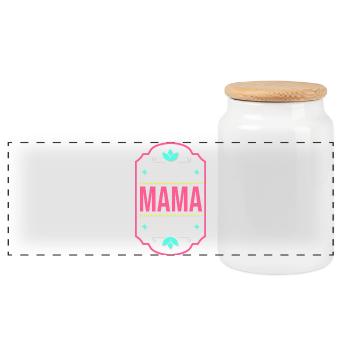 Beste Mama der Welt - Panorama Keksdose mit Holzdeckel - Weiß - Vorne