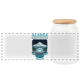 Parc national des glaciers de croisière de l’Alaska 1980 - Boîte à biscuits avec couvercle en bois - blanc - Devant