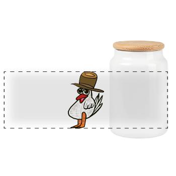 Poule Coq Poules Enfants Enfants - Boîte à biscuits avec couvercle en bois - blanc - Devant