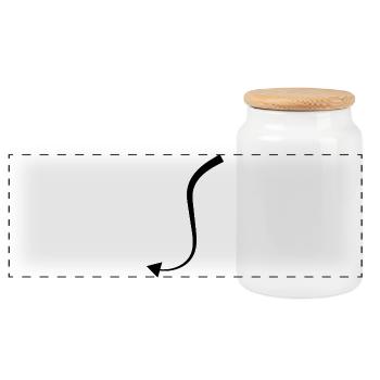 Devil Tail - Panoramic Cookie Jar with Wooden Lid - white - Front