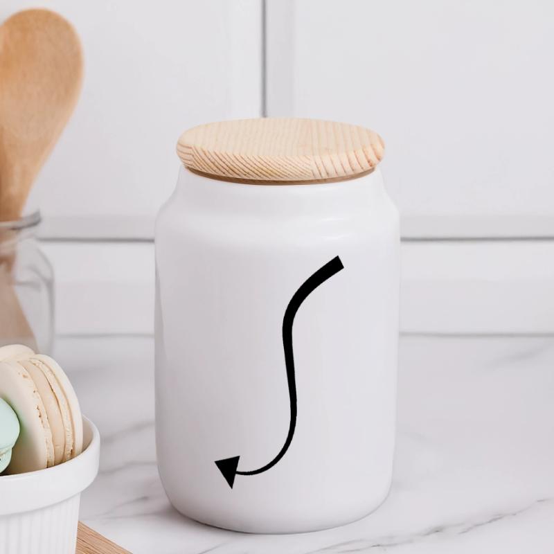 Devil Tail Panoramic Cookie Jar with Wooden Lid