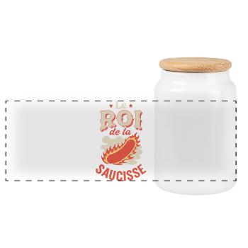 Le Roi de la Sauce Flamme - Boîte à biscuits avec couvercle en bois - blanc - Devant