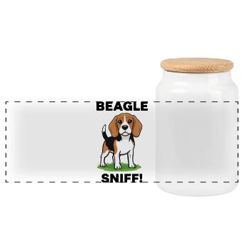 Hunde-Beagle-Schnüffelhund-Begleiterjagd - Panorama Keksdose mit Holzdeckel - Weiß - Vorne