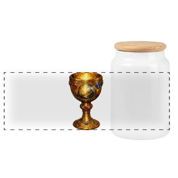 Holy Grail - Panoramic Cookie Jar with Wooden Lid - white - Front