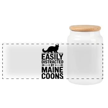Maine Coon Dictons, blague sur chat, cadeau Maine Coon - Boîte à biscuits avec couvercle en bois - blanc - Devant