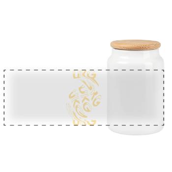 UKG UK Garage Music, Bass music, Grime - Panoramic Cookie Jar with Wooden Lid - white - Front