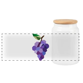 Raisins géométriques – motif des raisins modernes - Boîte à biscuits avec couvercle en bois - blanc - Devant