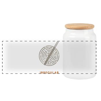 Think Irregular: Labyrinth Ladder - Panoramic Cookie Jar with Wooden Lid - white - Front