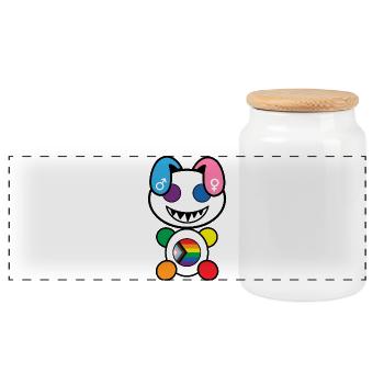Pride Plush: Freundlich - Panorama Keksdose mit Holzdeckel - Weiß - Vorne