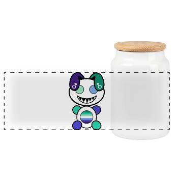 Pride Plush : Gayly - Boîte à biscuits avec couvercle en bois - blanc - Devant