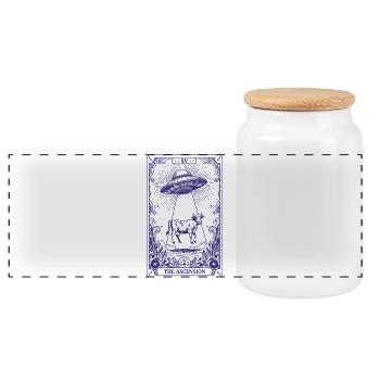 Spiritualité Géométrie sacrée L’Ascension - Boîte à biscuits avec couvercle en bois - blanc - Devant