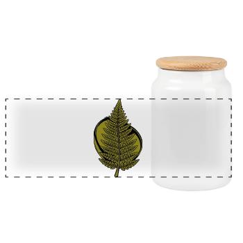 Minimal Forest Symbol, Streetwear de la nature - Boîte à biscuits avec couvercle en bois - blanc - Devant