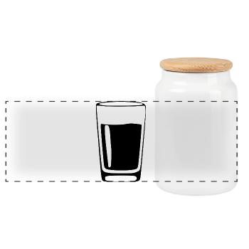 Glas Getränke Gastronomie Geschenk - Panorama Keksdose mit Holzdeckel - Weiß - Vorne