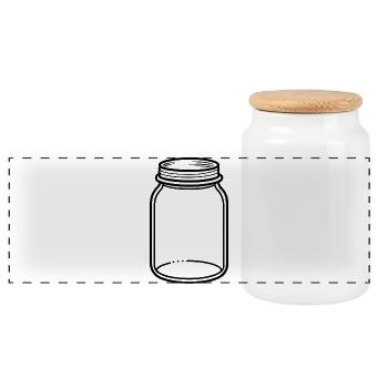 Pot Mason - Boîte à biscuits avec couvercle en bois - blanc - Devant