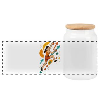 Maillot dynamique de bloc - Escalade féminine - Boîte à biscuits avec couvercle en bois - blanc - Devant