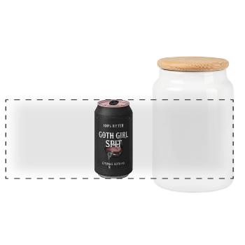 Crachat de fille gothique – Humour amer - Boîte à biscuits avec couvercle en bois - blanc - Devant