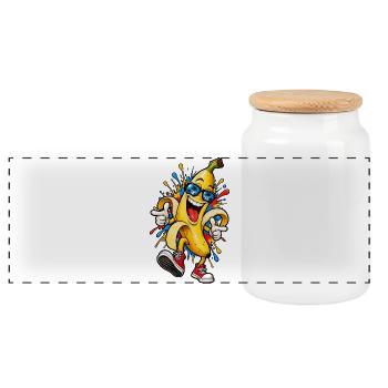 Cool Banana - Panoramic Cookie Jar with Wooden Lid - white - Front