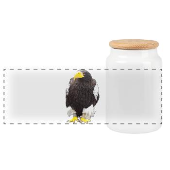 Vogeltier Greifvogel Krallen Falkner Beizjagd - Panorama Keksdose mit Holzdeckel - Weiß - Vorne