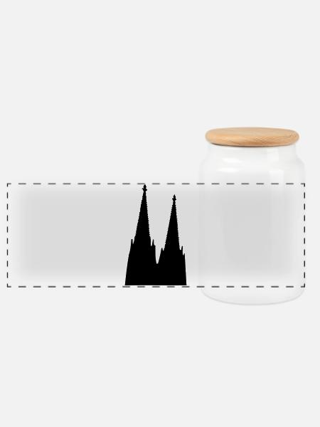 Der Kölner Dom in Köln - Panorama Keksdose mit Holzdeckel - Weiß