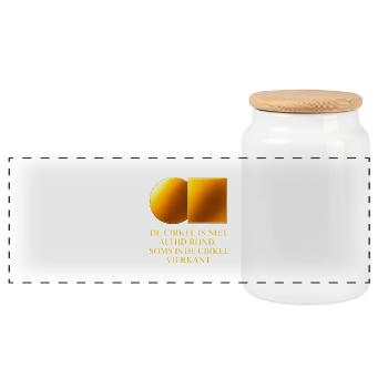 Cercle d’or vs design carré - Boîte à biscuits avec couvercle en bois - blanc - Devant