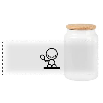 sport - Boîte à biscuits avec couvercle en bois - blanc - Devant