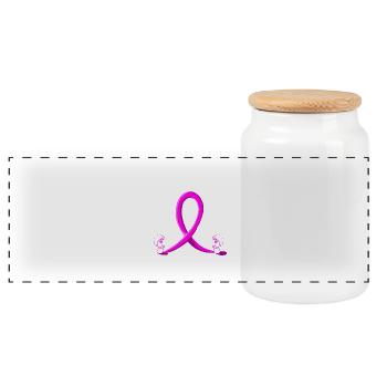 Octobre_rose_pixel - Boîte à biscuits avec couvercle en bois - blanc - Devant