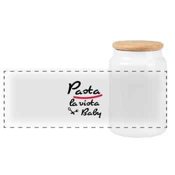 pasta_la_vista - Panorama Keksdose mit Holzdeckel - Weiß - Vorne