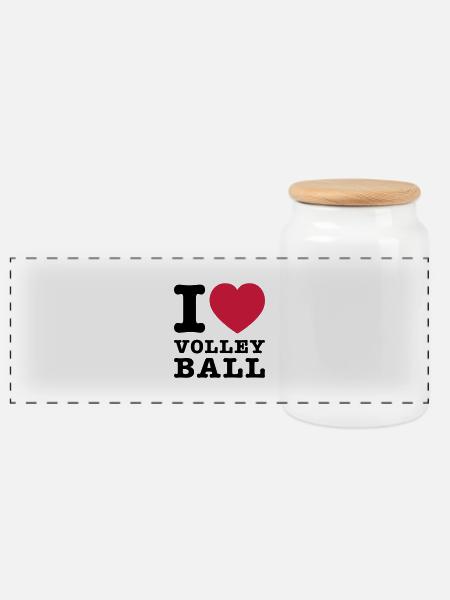 I Love Volleyball 2 - Panorama Keksdose mit Holzdeckel - Weiß