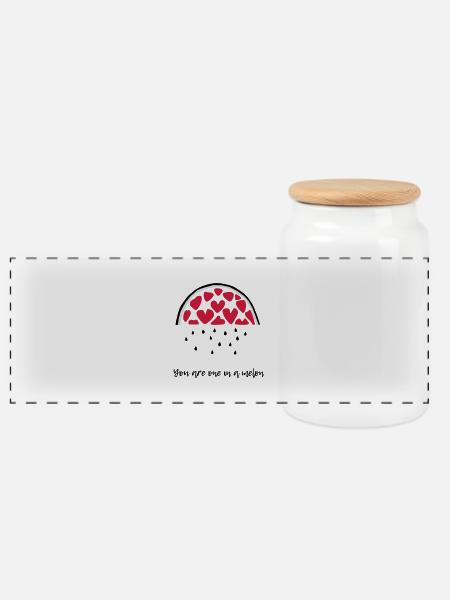One in a melon - Panorama Keksdose mit Holzdeckel - Weiß