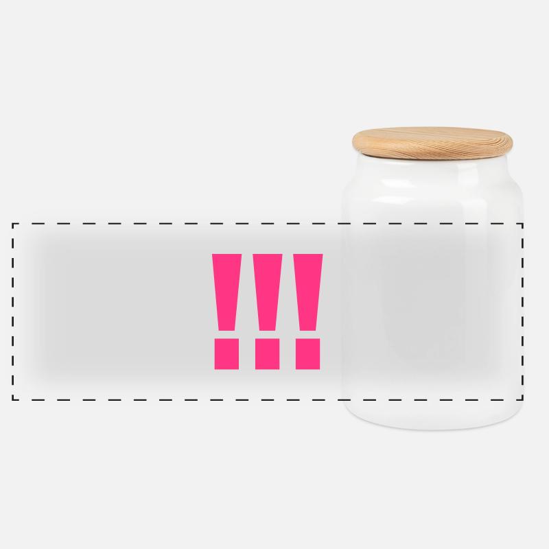 drei ausrufezeichen pink - Panorama Keksdose mit Holzdeckel - Weiß