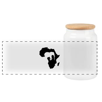 L'éléphant d'Afrique - Boîte à biscuits avec couvercle en bois - blanc - Devant