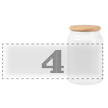 4 nummer - Boîte à biscuits avec couvercle en bois - blanc - Devant