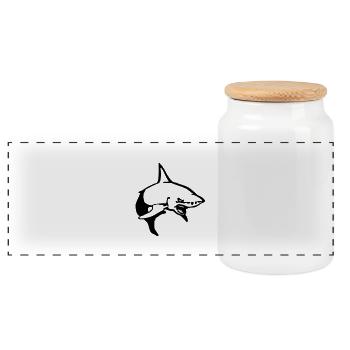 shark_small - Panorama Keksdose mit Holzdeckel - Weiß - Vorne