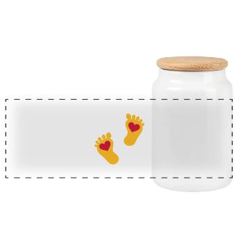 baby - Panoramic Cookie Jar with Wooden Lid - white - Front
