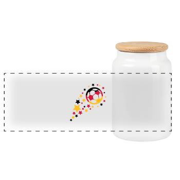 soccer design - Panoramic Cookie Jar with Wooden Lid - white - Front