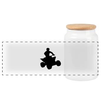 quad___f1 - Boîte à biscuits avec couvercle en bois - blanc - Devant