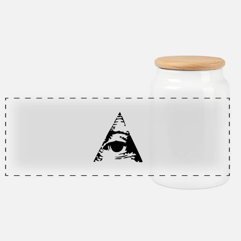 Pyramide - Panorama Keksdose mit Holzdeckel - Weiß