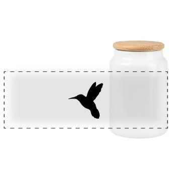 kolibri_bird_r1 - Boîte à biscuits avec couvercle en bois - blanc - Devant