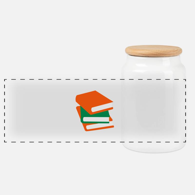 Bücher - Panorama Keksdose mit Holzdeckel - Weiß