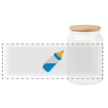 Baby bottle - Panoramic Cookie Jar with Wooden Lid - white - Front